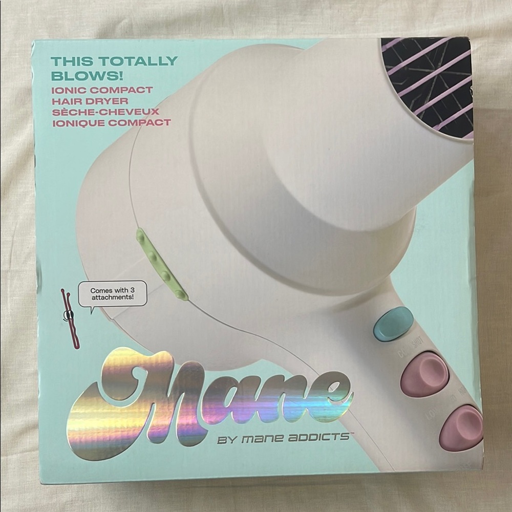 Ionic Compact Hair Dryer - White and Pink